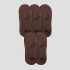 Undercurrent Mid-Cut no show socks, 5-pack in Espresso Brown